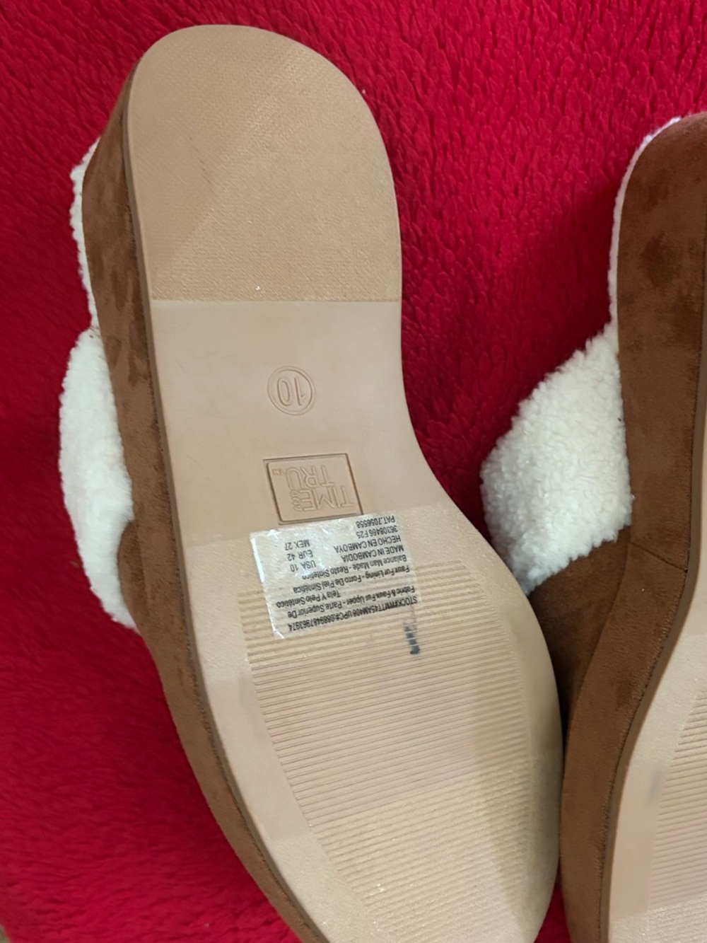 ❤️Time and Tru Girls' Chestnut Brown Slip-On Plush Lined Slippers New Size 10 - Picture 6 of 9